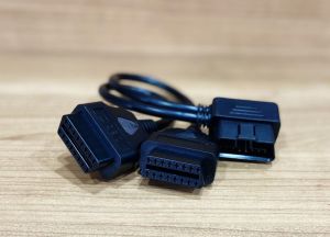 Obd2 ObdII 16 Pin Dik Açı Erkek - Çift Dişi Yuvarlak Bölünmüş
